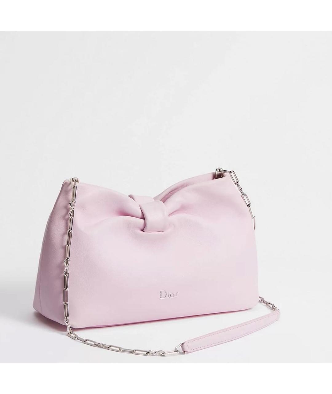CHRISTIAN DIOR Розовая кожаная сумка через плечо, фото 4