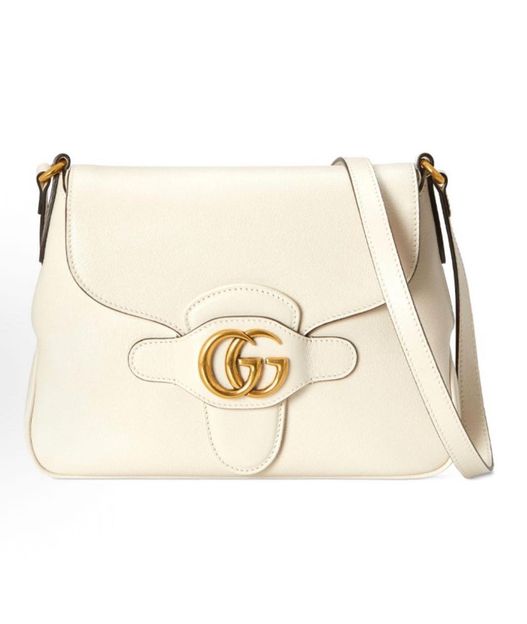 GUCCI Белая кожаная сумка через плечо, фото 5