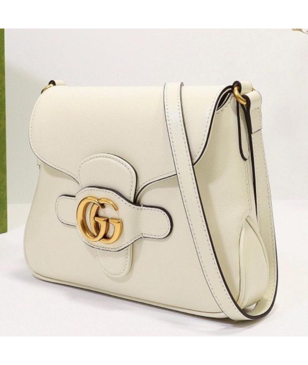 GUCCI Белая кожаная сумка через плечо, фото 4
