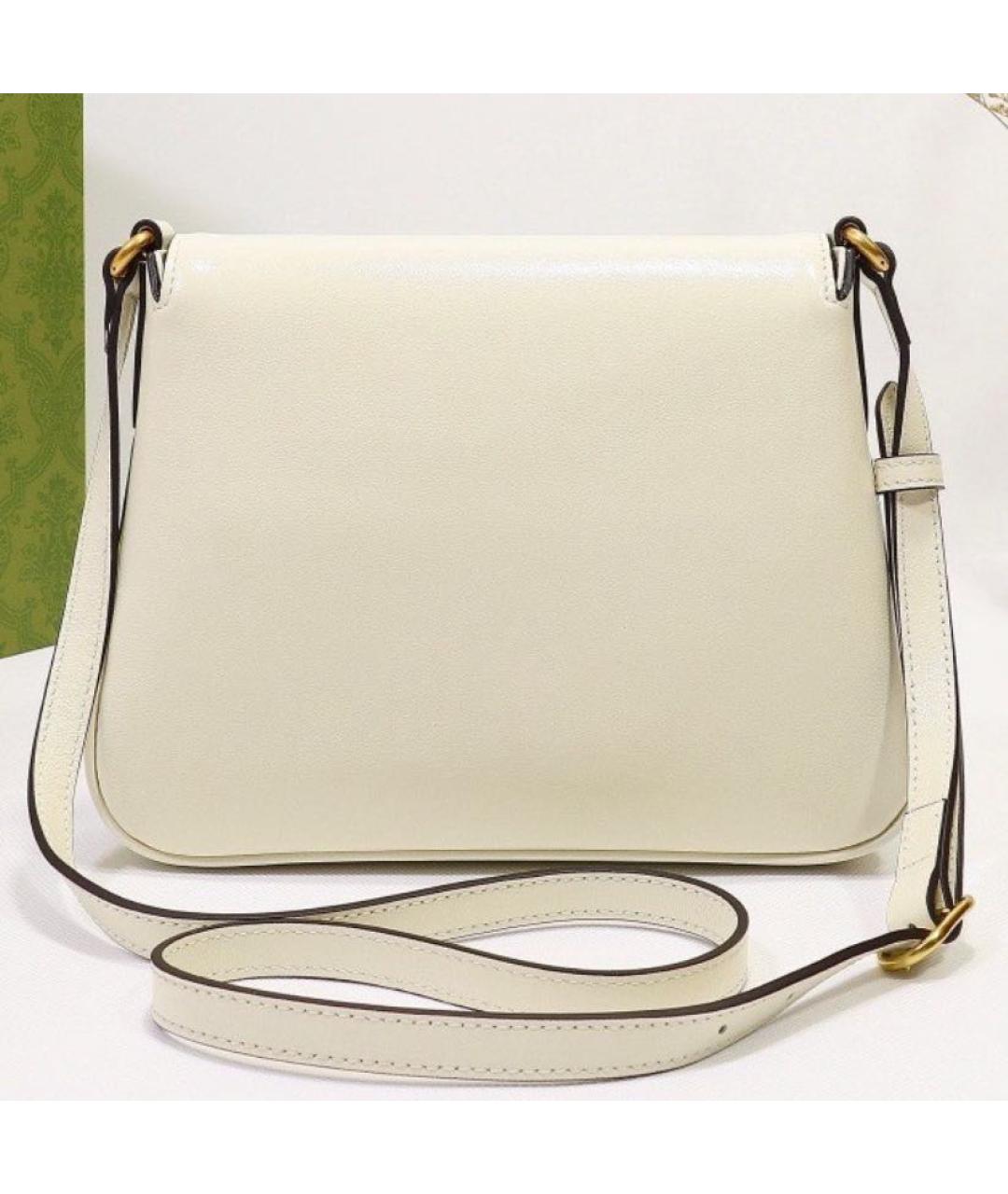 GUCCI Белая кожаная сумка через плечо, фото 3