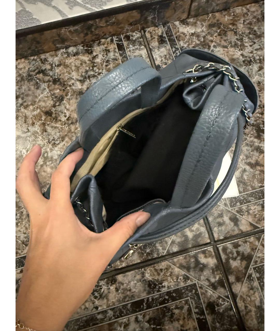 CHANEL Антрацитовая кожаная сумка через плечо, фото 4