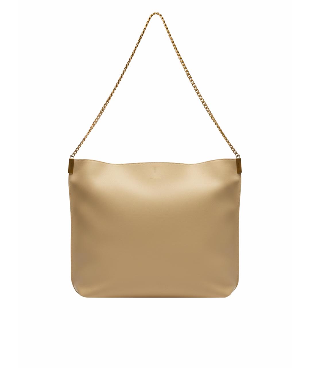 SAINT LAURENT Бежевая кожаная сумка тоут, фото 1