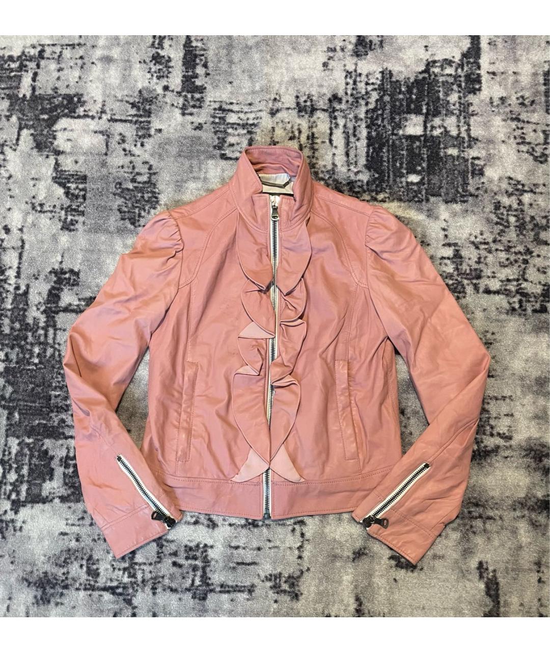 DOLCE&GABBANA Коралловая кожаная куртка, фото 9