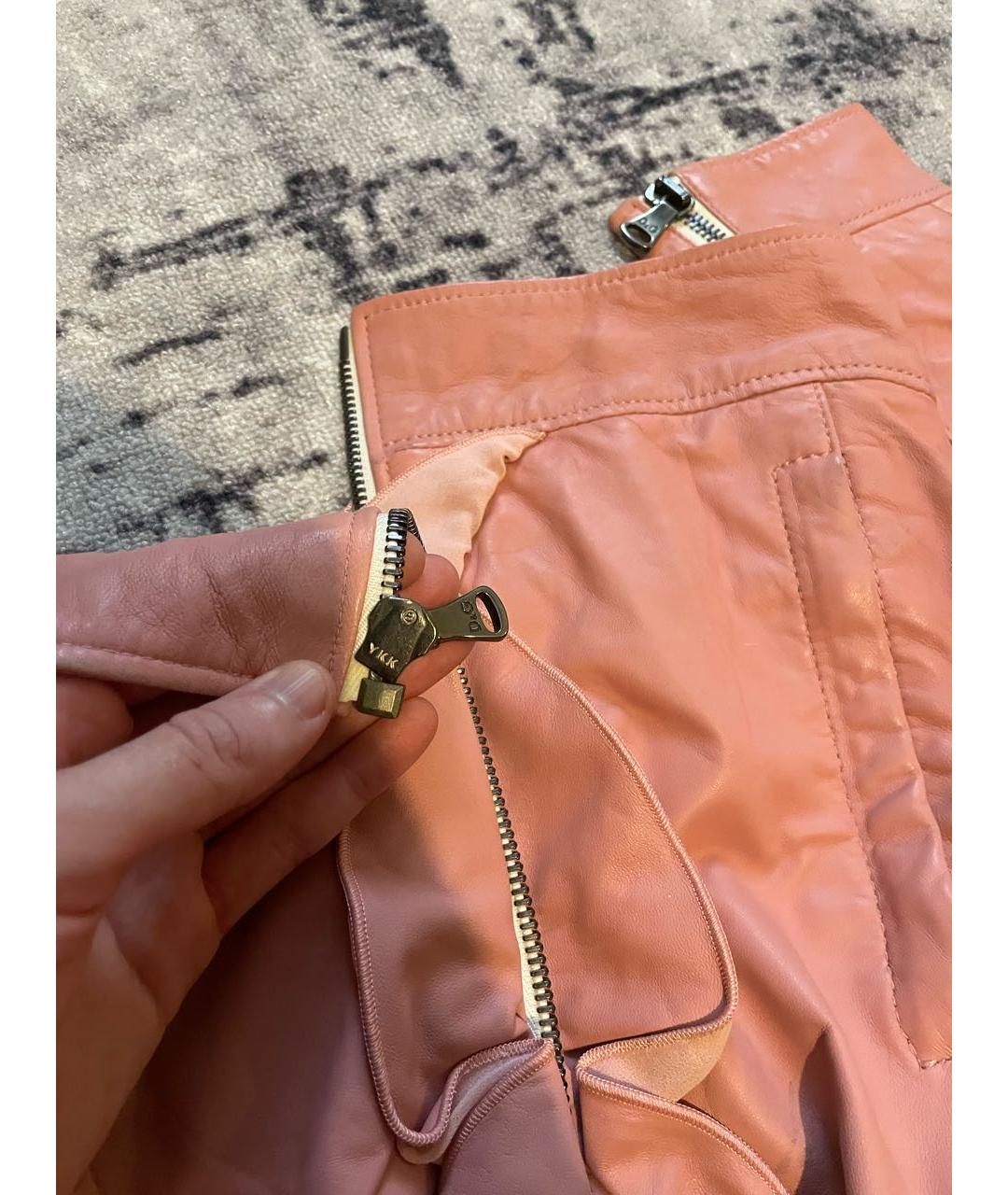 DOLCE&GABBANA Коралловая кожаная куртка, фото 4