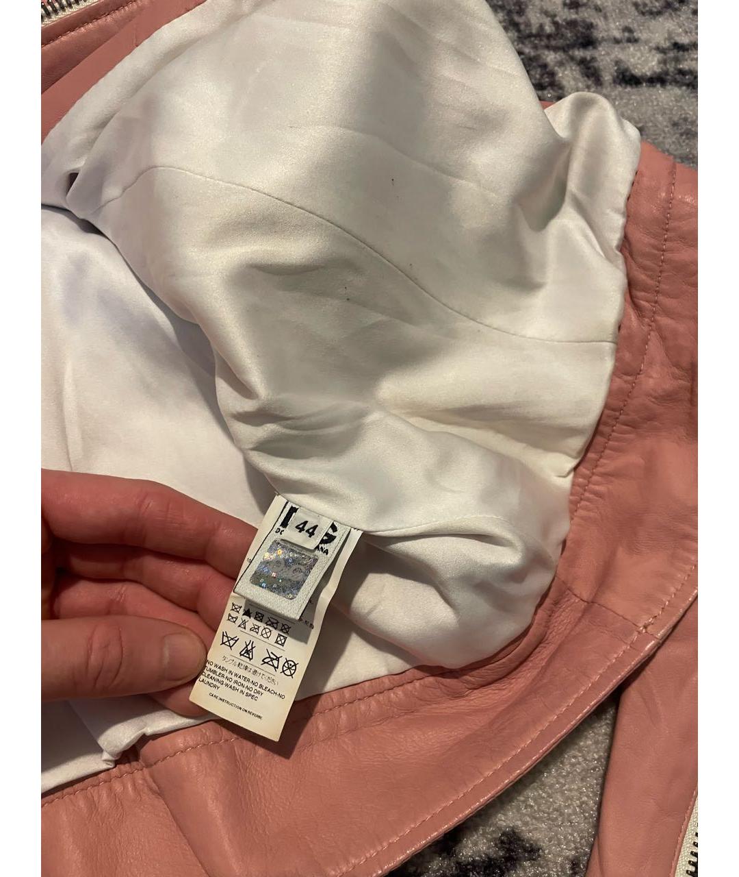 DOLCE&GABBANA Коралловая кожаная куртка, фото 6