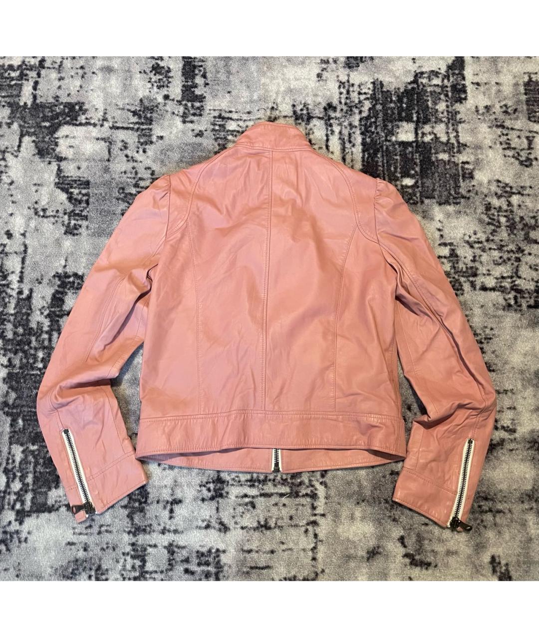 DOLCE&GABBANA Коралловая кожаная куртка, фото 2
