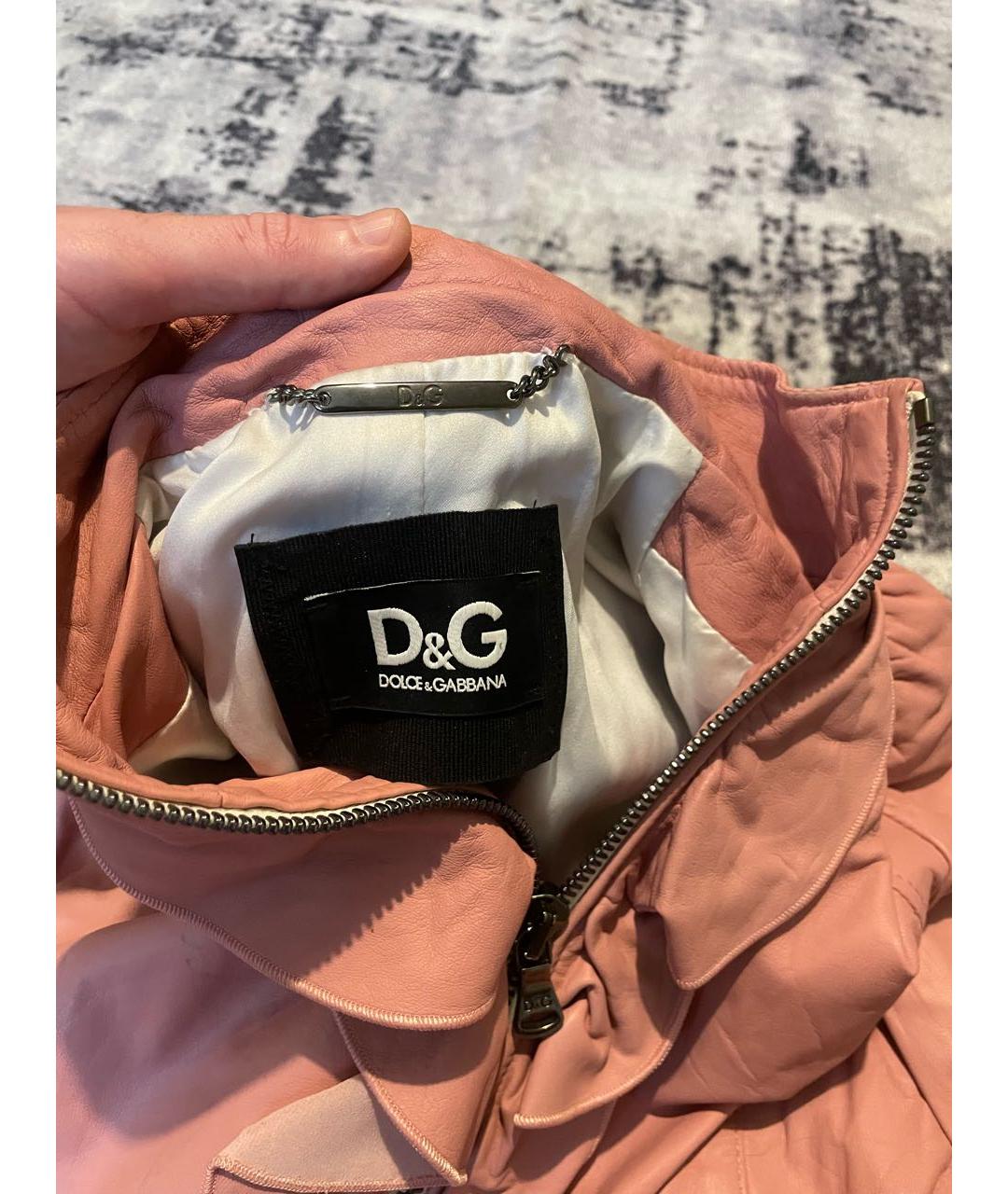 DOLCE&GABBANA Коралловая кожаная куртка, фото 5