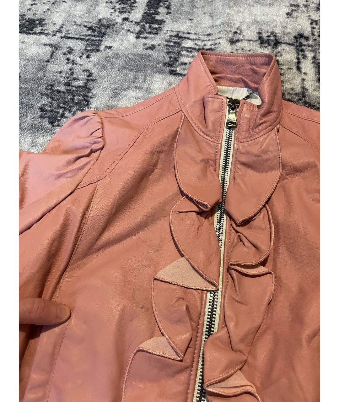 DOLCE&GABBANA Коралловая кожаная куртка, фото 3