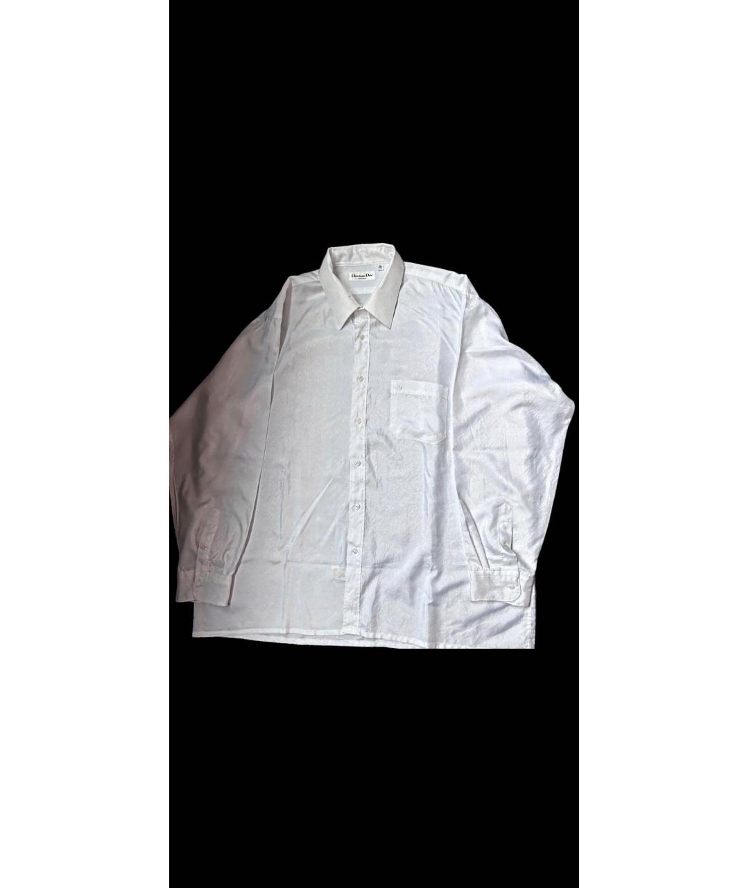 CHRISTIAN DIOR Белая хлопко-шелковая классическая рубашка, фото 6