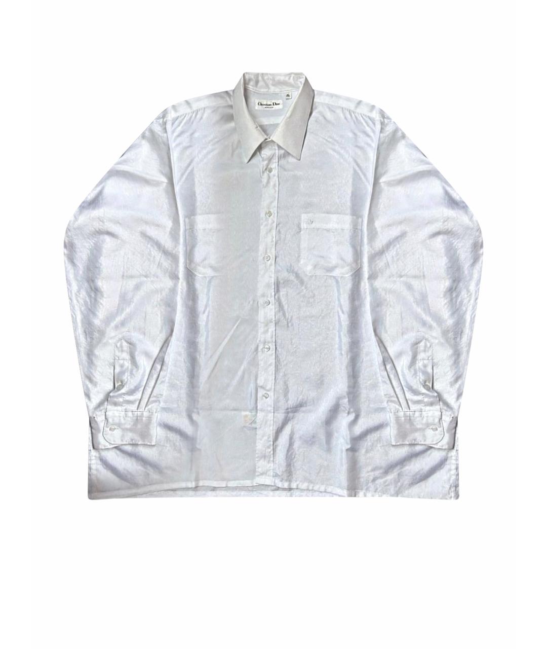 CHRISTIAN DIOR Белая хлопко-шелковая классическая рубашка, фото 1