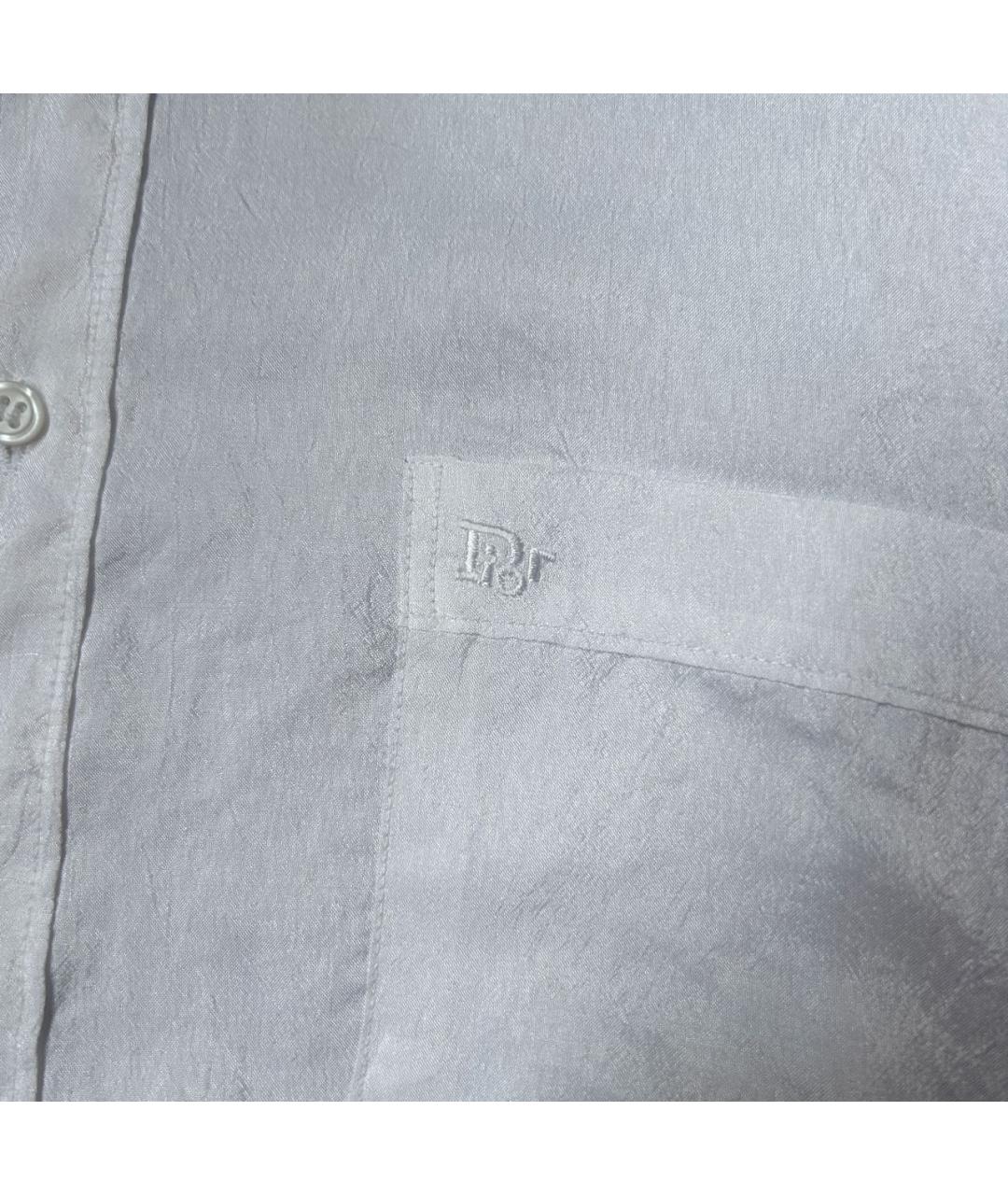 CHRISTIAN DIOR Белая хлопко-шелковая классическая рубашка, фото 2