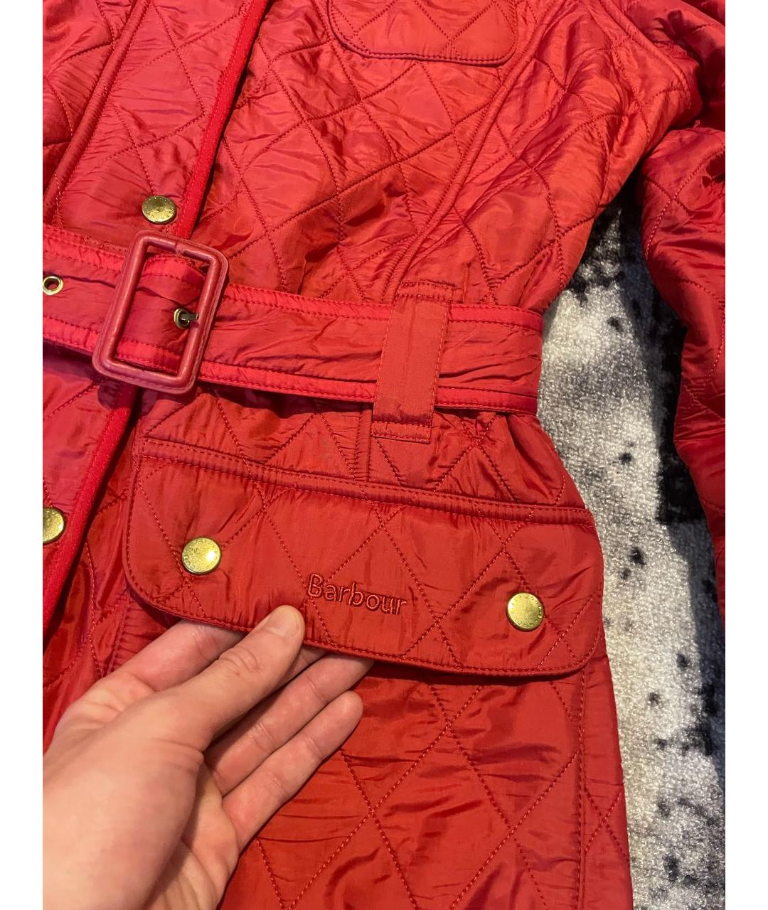 BARBOUR Красная хлопковая куртка, фото 4