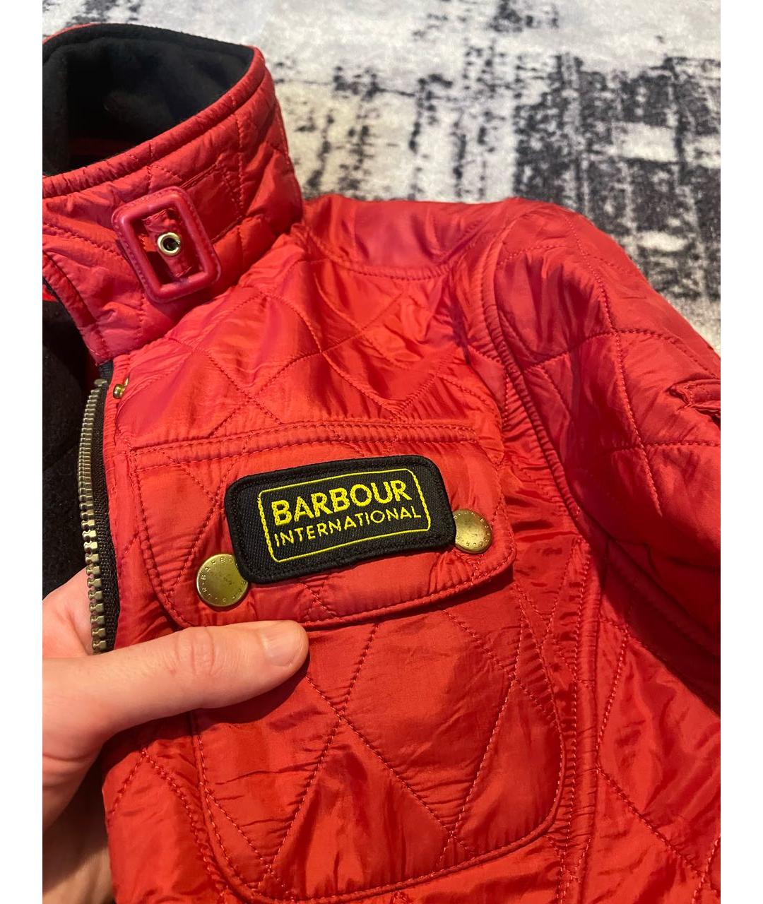 BARBOUR Красная хлопковая куртка, фото 5
