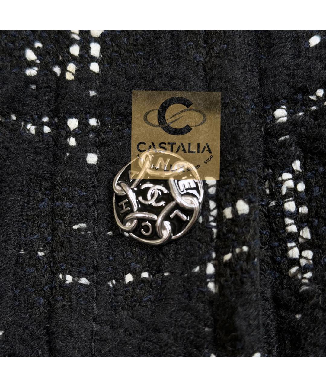 CHANEL Черный твидовый жакет/пиджак, фото 6