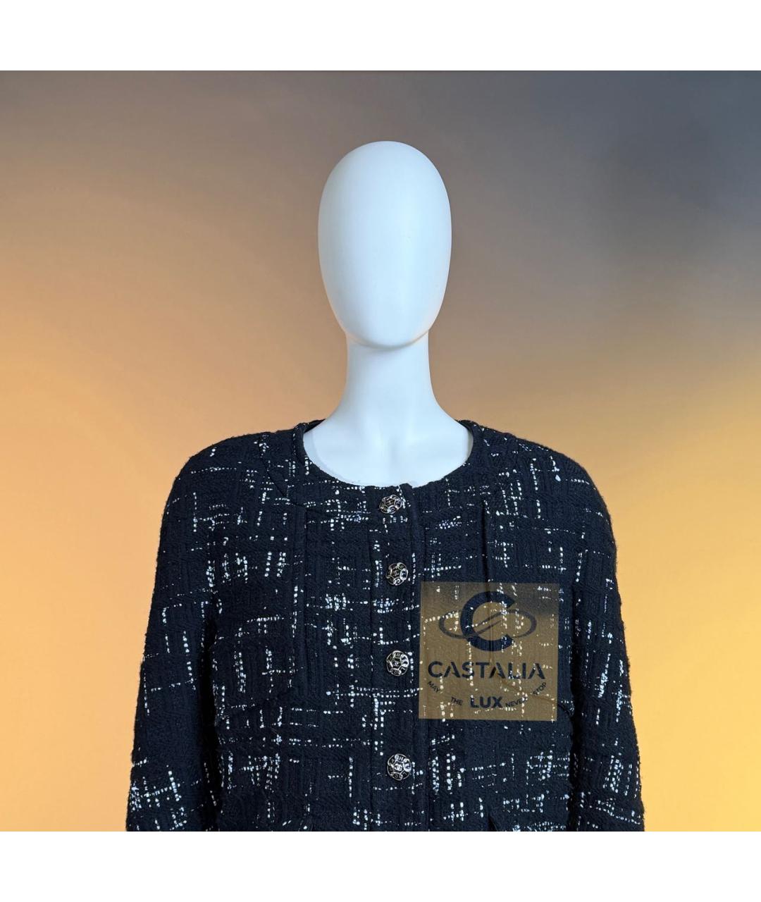 CHANEL Черный твидовый жакет/пиджак, фото 4