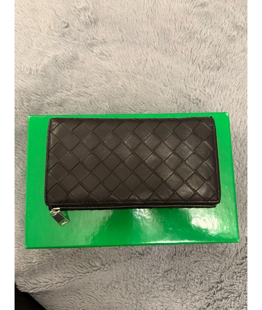 BOTTEGA VENETA Черный кожаный кошелек, фото 2