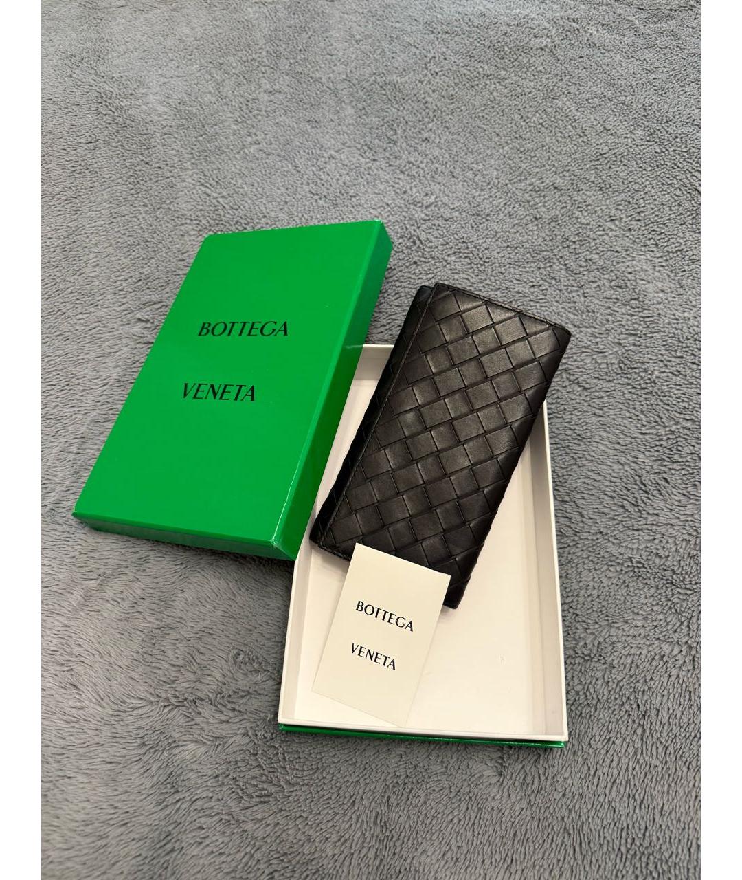 BOTTEGA VENETA Черный кожаный кошелек, фото 4