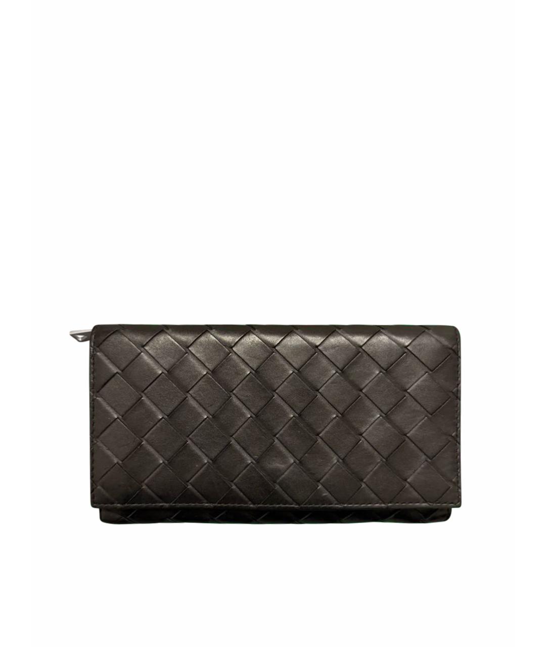 BOTTEGA VENETA Черный кожаный кошелек, фото 1
