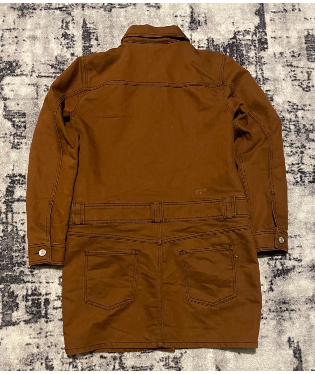 GANNI Коричневое хлопковое повседневное платье, фото 2