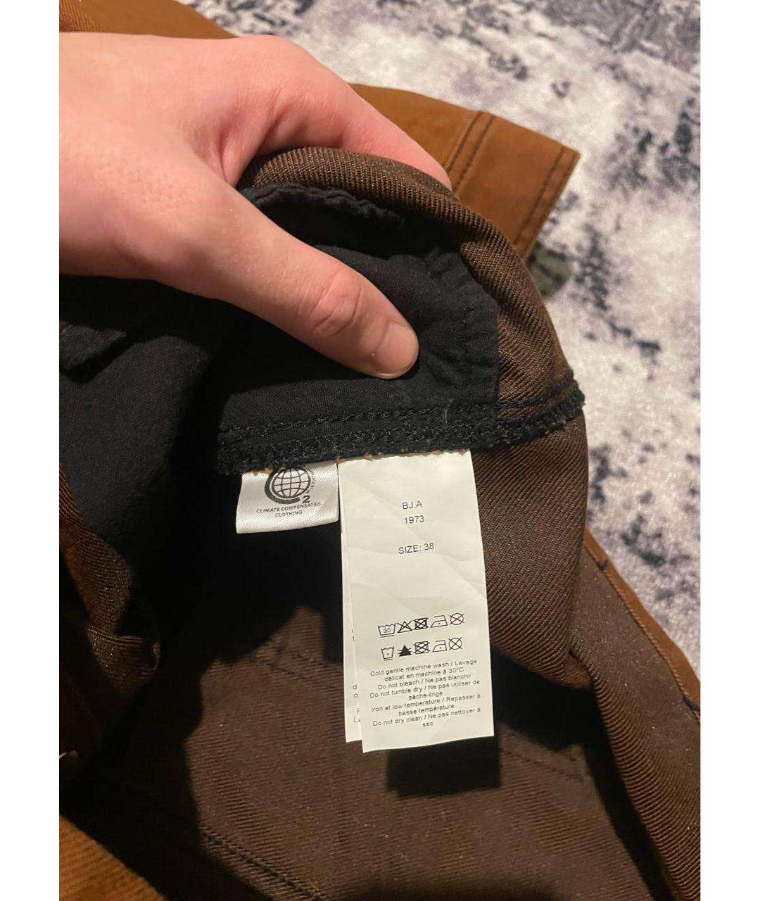 GANNI Коричневое хлопковое повседневное платье, фото 5