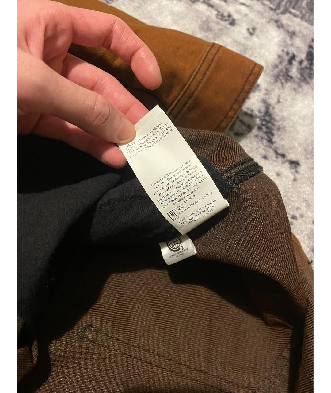 GANNI Коричневое хлопковое повседневное платье, фото 6