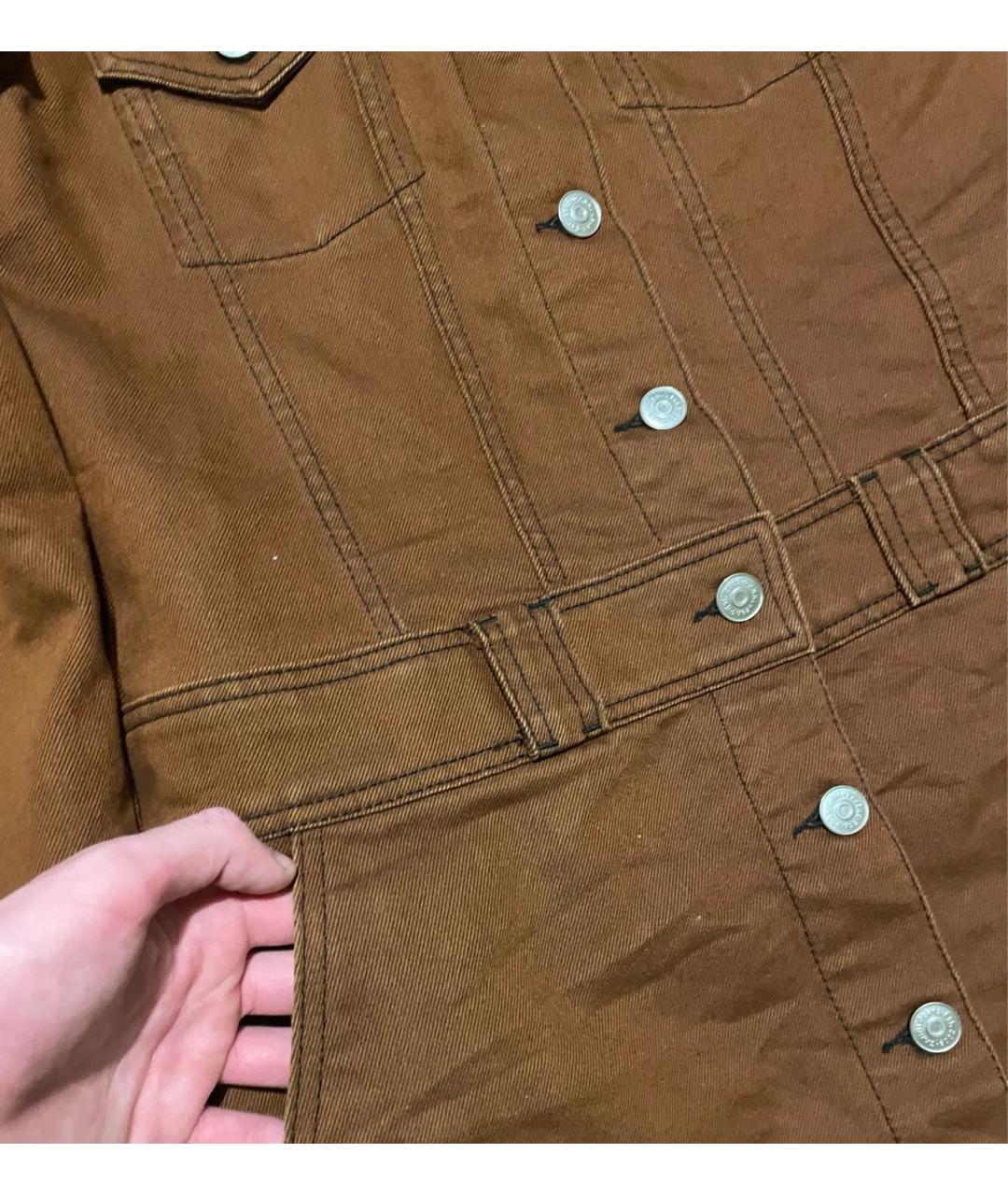 GANNI Коричневое хлопковое повседневное платье, фото 3