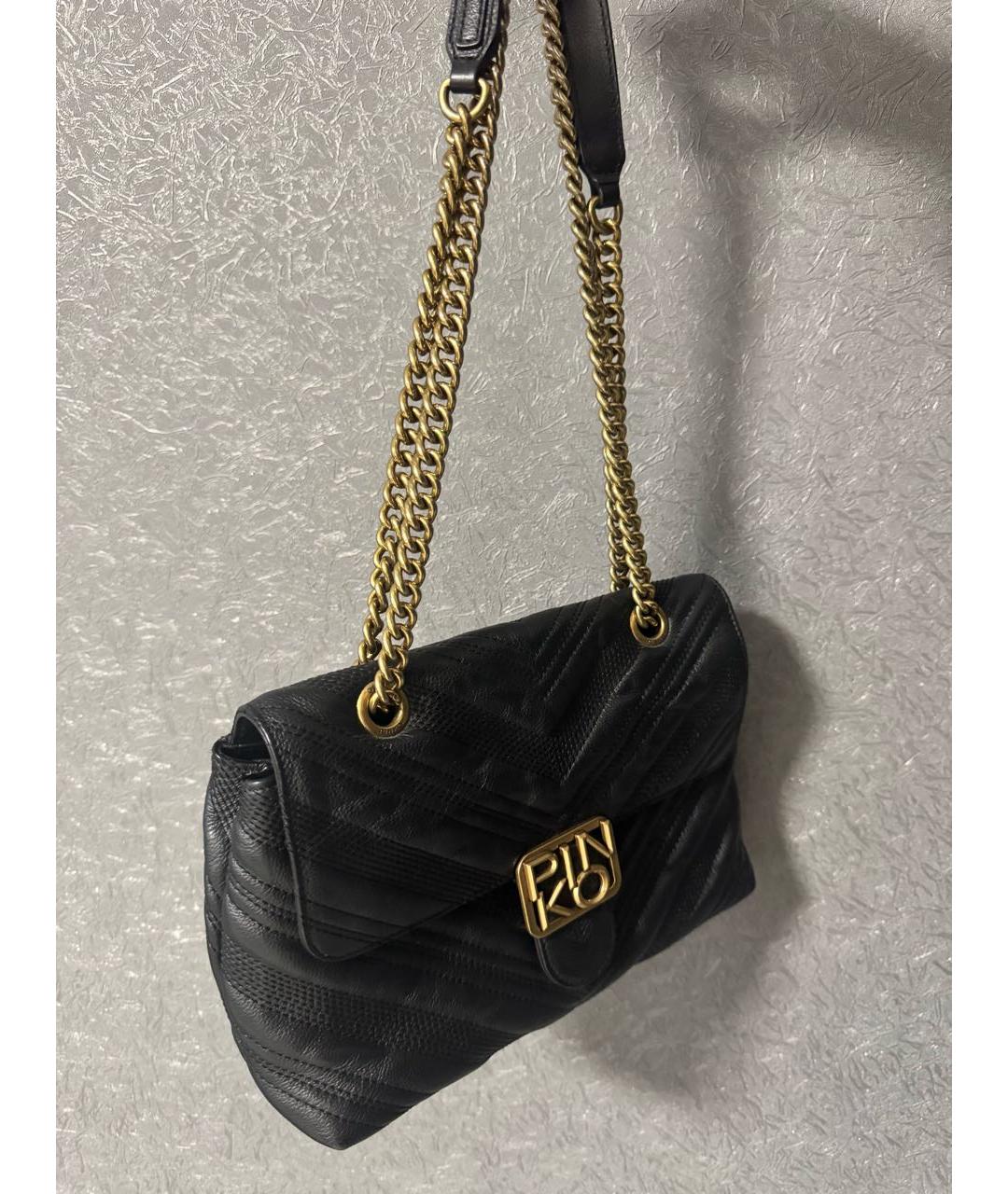 PINKO Черная кожаная сумка через плечо, фото 2