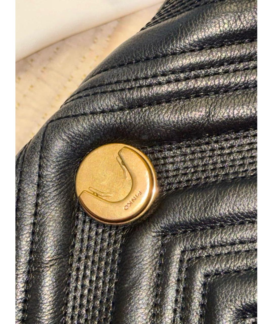 PINKO Черная кожаная сумка через плечо, фото 6