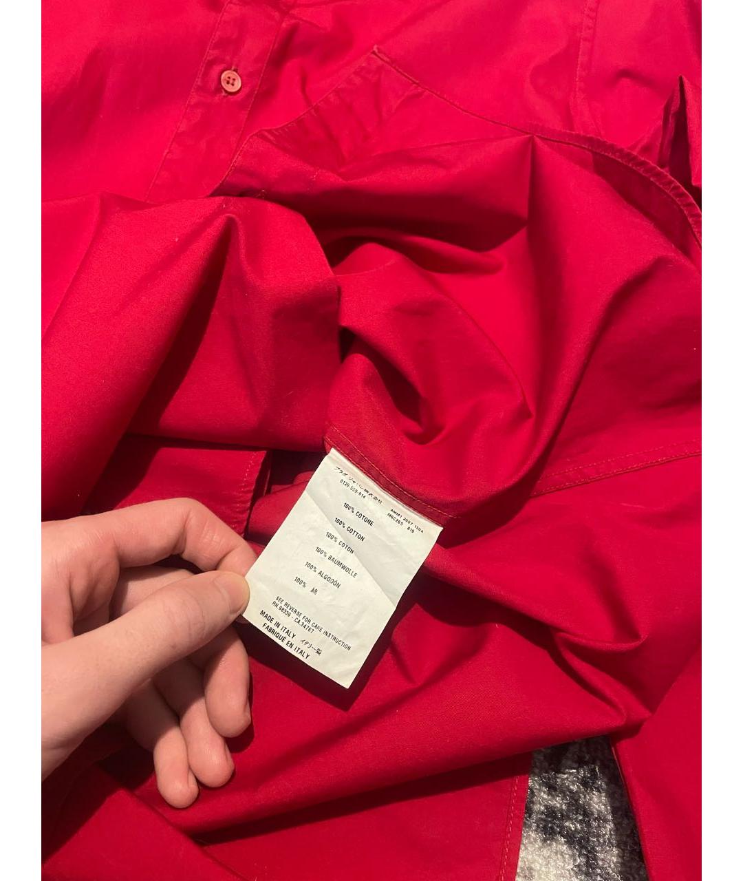 MIU MIU Красная хлопковая классическая рубашка, фото 7