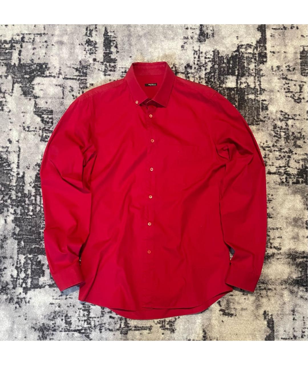 MIU MIU Красная хлопковая классическая рубашка, фото 9