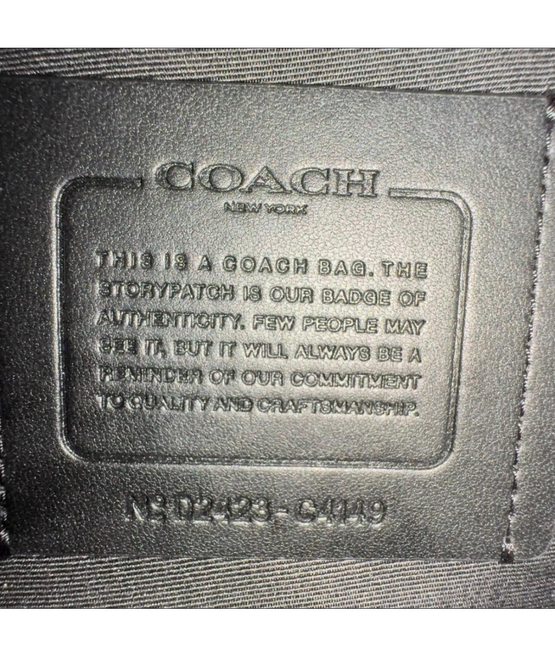 COACH Черная кожаная сумка на плечо, фото 7