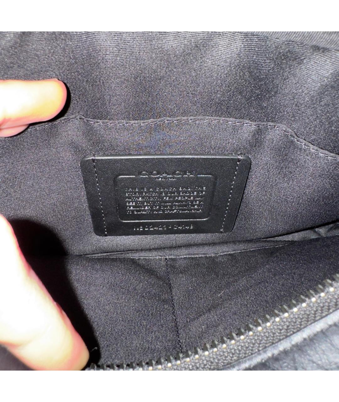 COACH Черная кожаная сумка на плечо, фото 4