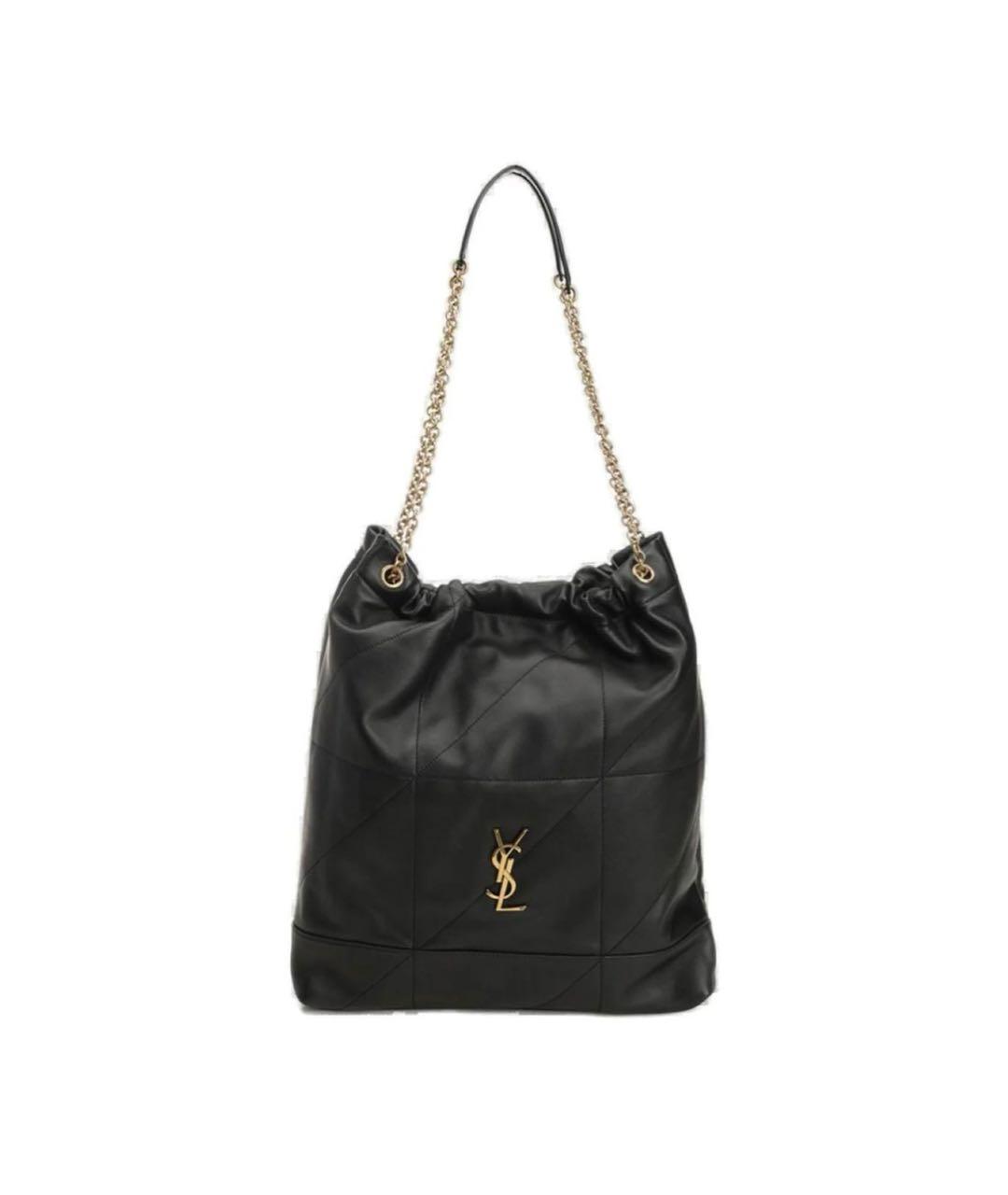 SAINT LAURENT Черная кожаная сумка тоут, фото 9