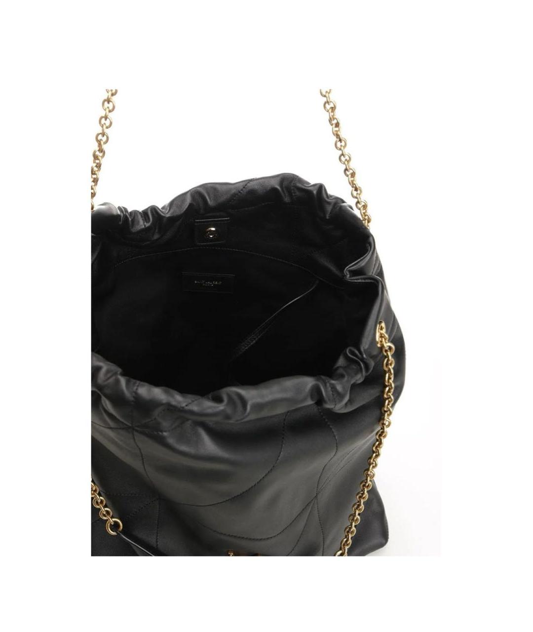 SAINT LAURENT Черная кожаная сумка тоут, фото 4