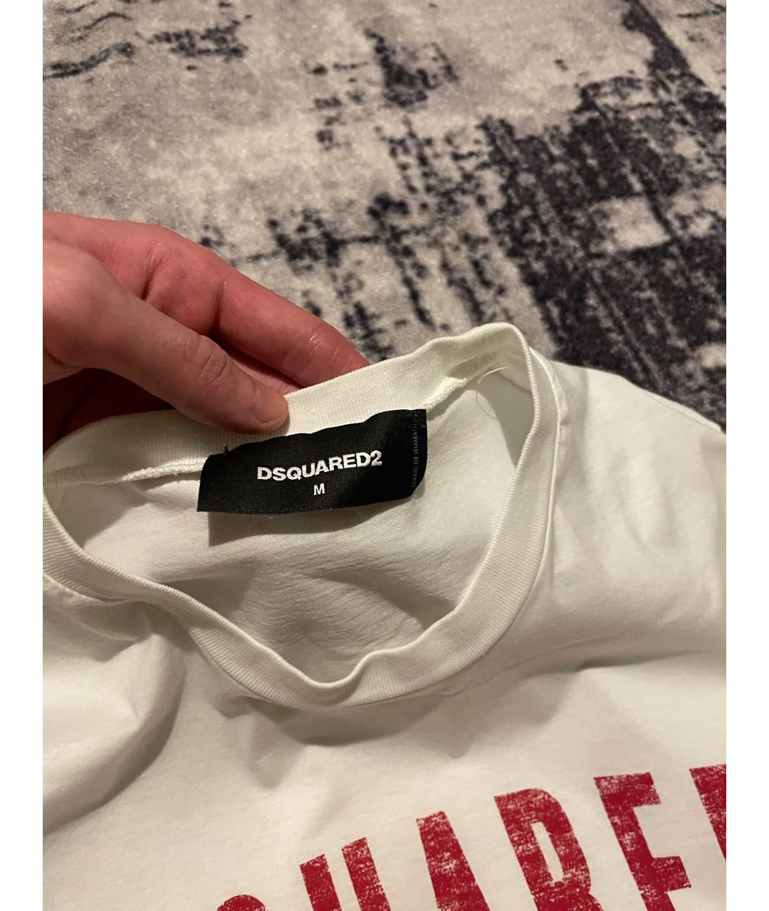 DSQUARED2 Белая хлопковая футболка, фото 3