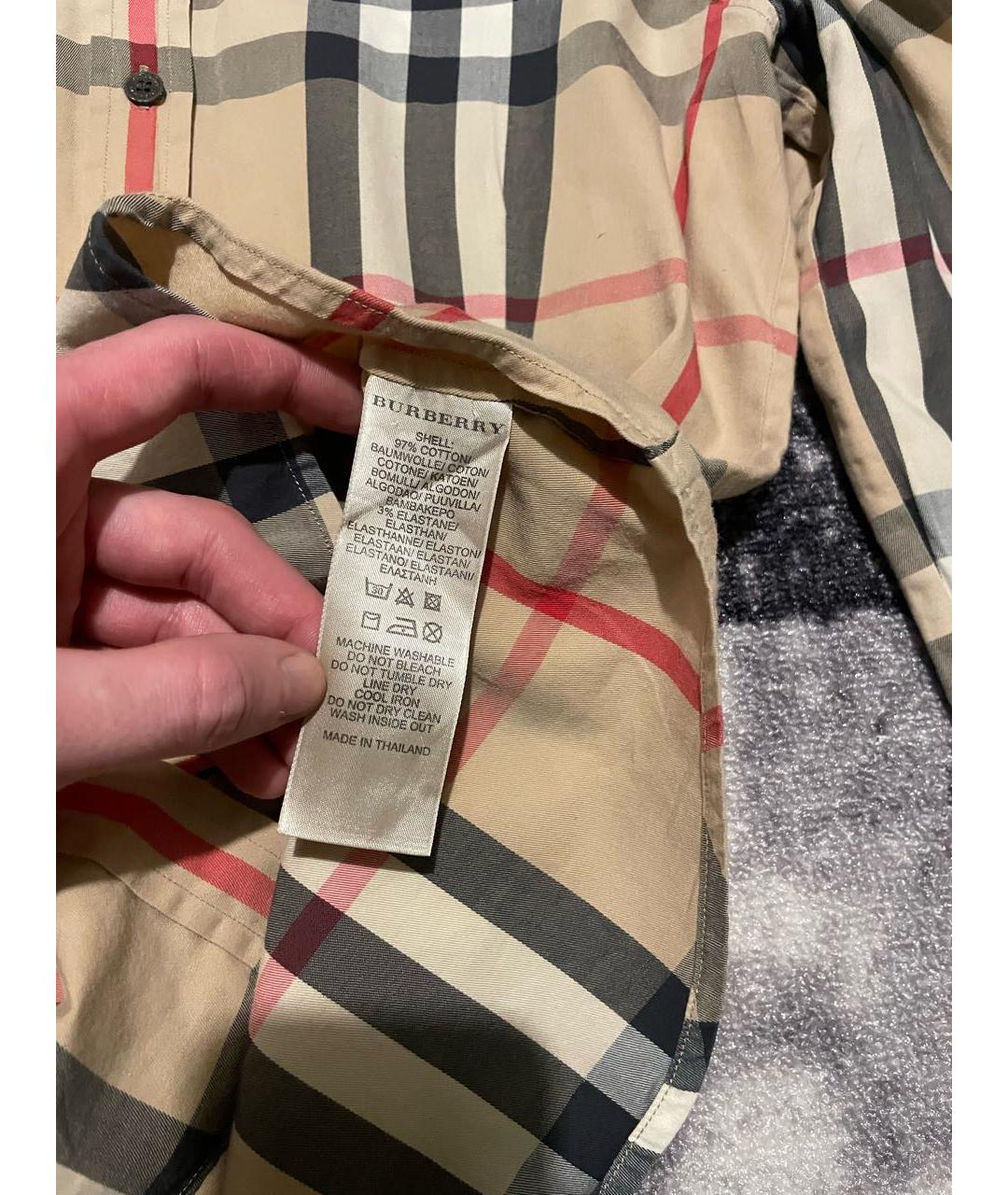 BURBERRY Мульти хлопко-эластановая рубашка, фото 4