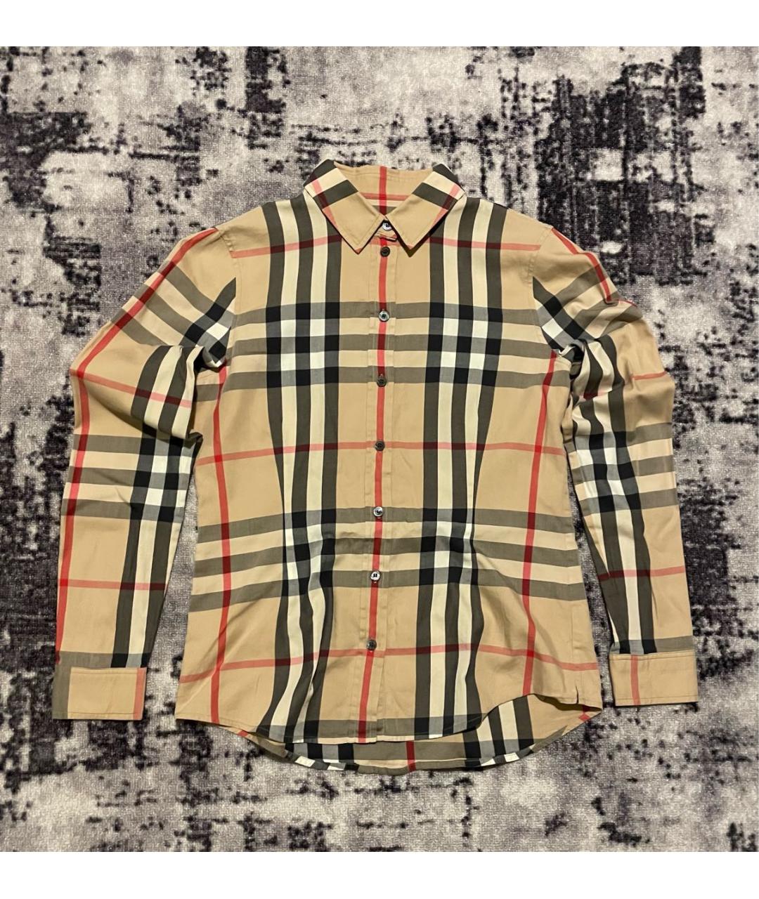 BURBERRY Мульти хлопко-эластановая рубашка, фото 6