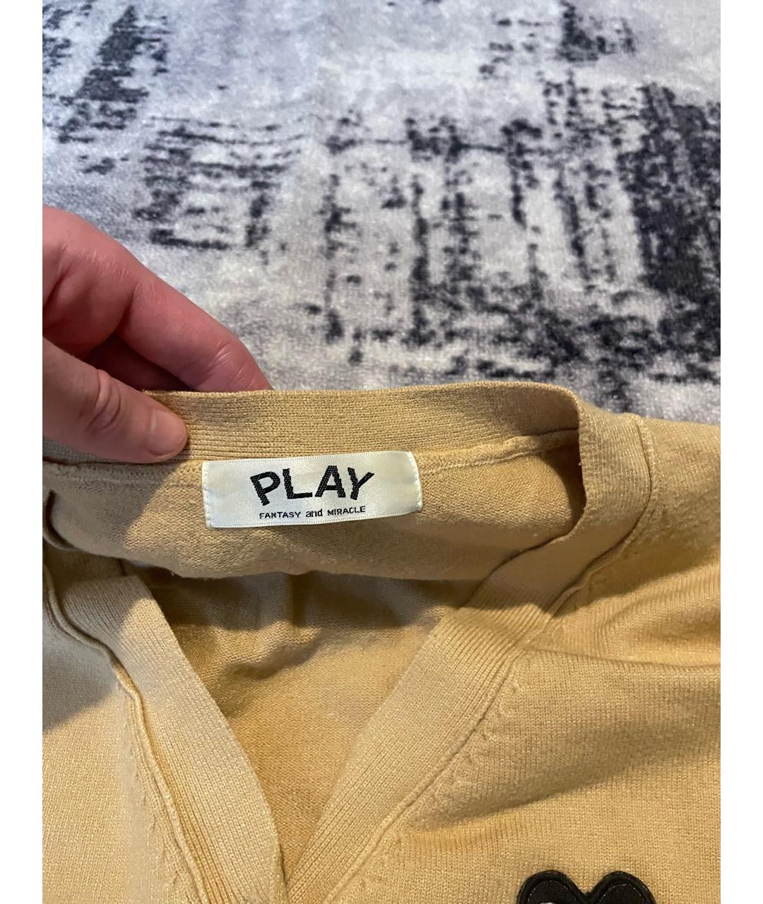 COMME DES GARÇONS PLAY Горчичный шерстяной кардиган, фото 4