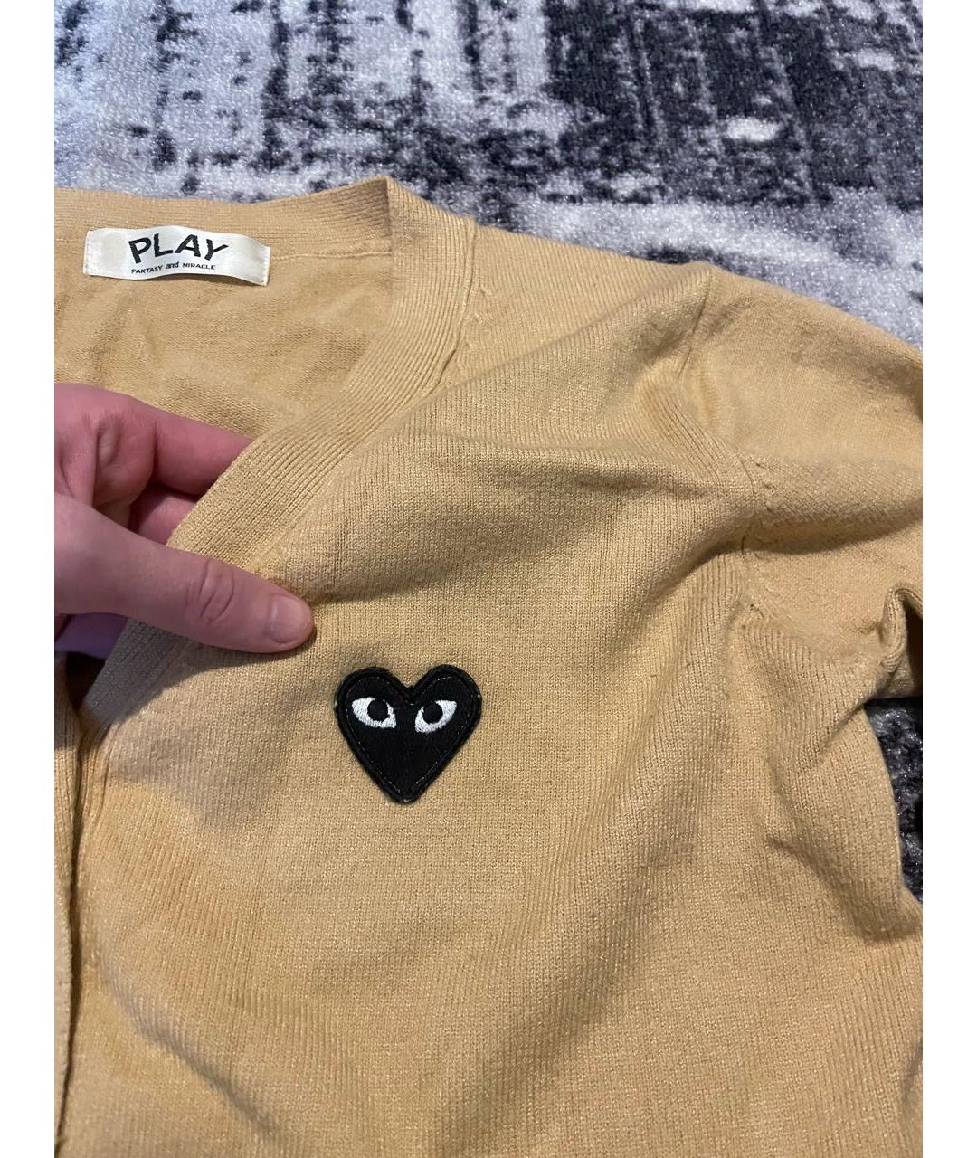 COMME DES GARÇONS PLAY Горчичный шерстяной кардиган, фото 3