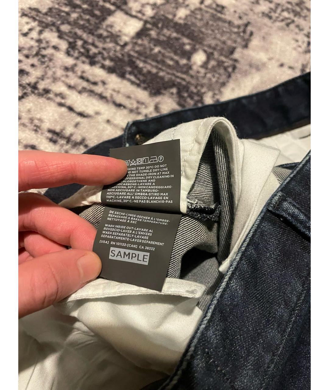 ERMENEGILDO ZEGNA XXX Темно-синие хлопко-эластановые прямые джинсы, фото 6