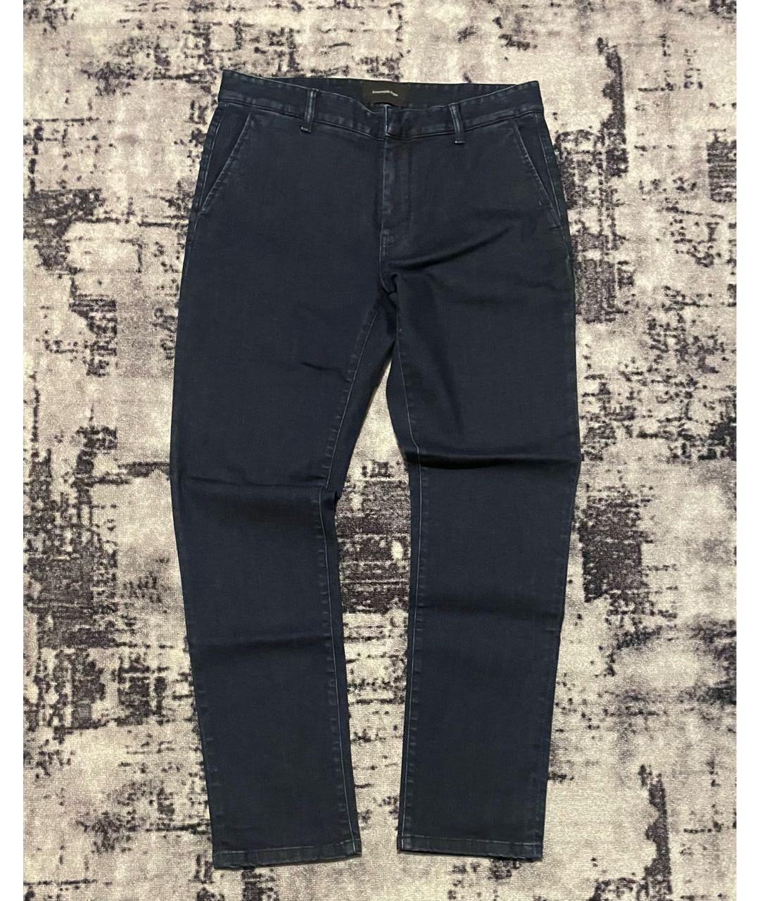 ERMENEGILDO ZEGNA XXX Темно-синие хлопко-эластановые прямые джинсы, фото 8