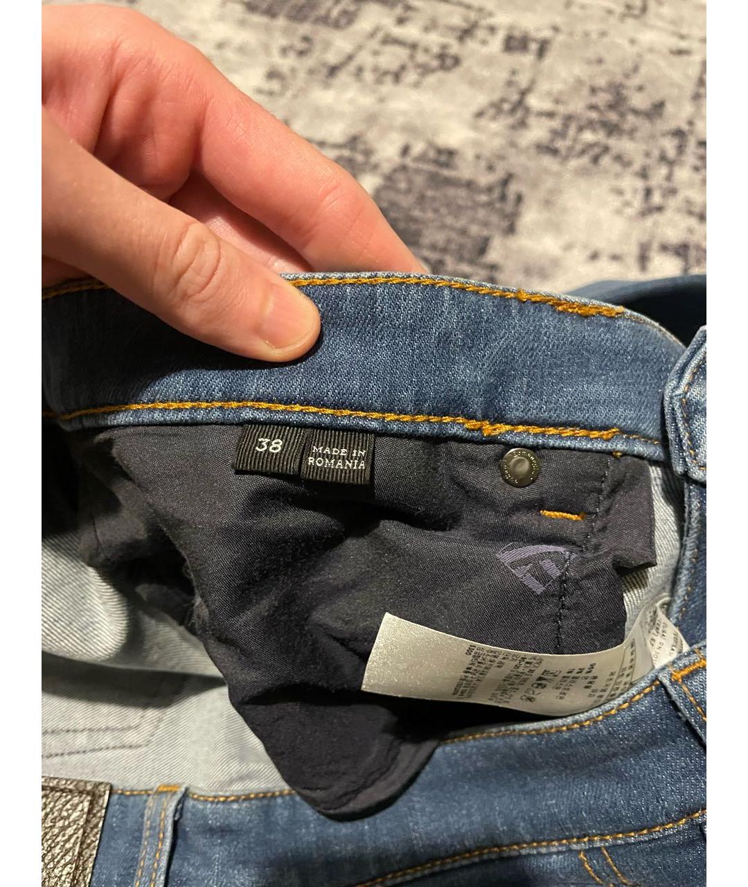 ERMENEGILDO ZEGNA XXX Синие хлопко-эластановые прямые джинсы, фото 5