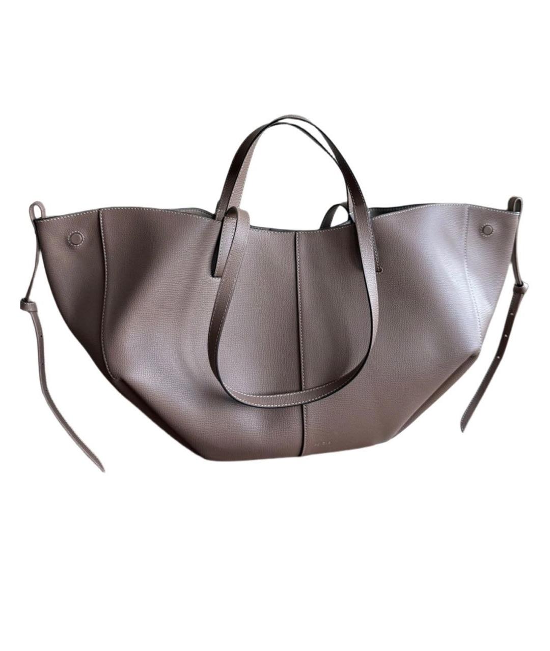 POLENE Бежевая кожаная сумка тоут, фото 7