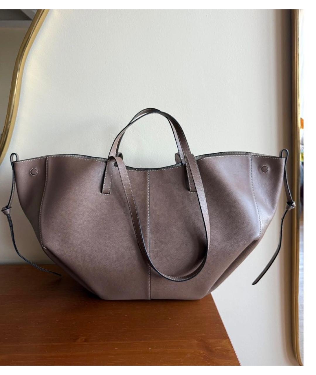 POLENE Бежевая кожаная сумка тоут, фото 2