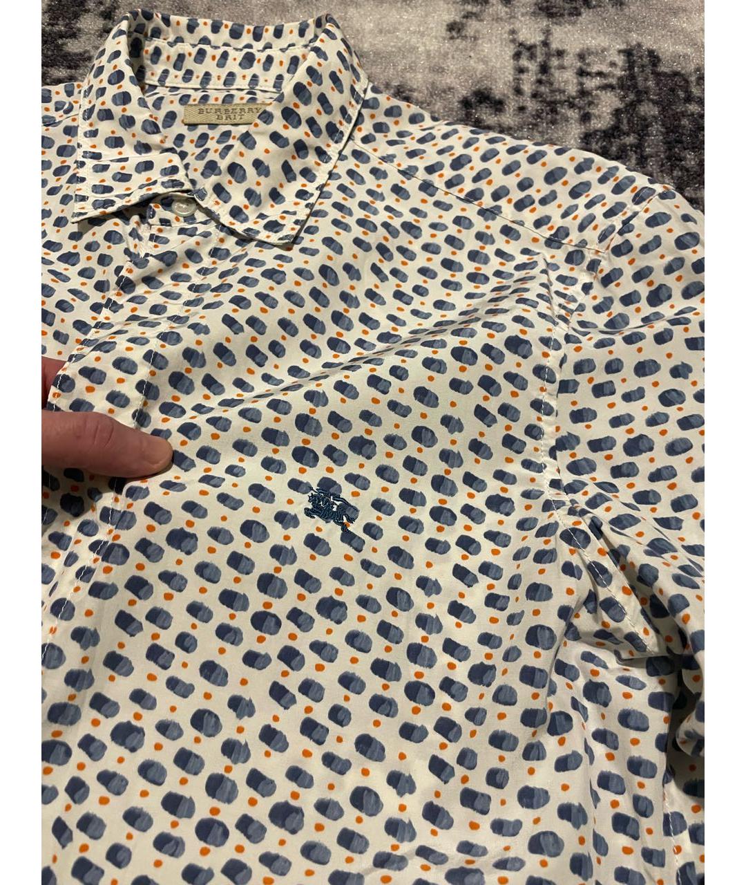 BURBERRY Мульти хлопко-шелковая кэжуал рубашка, фото 3