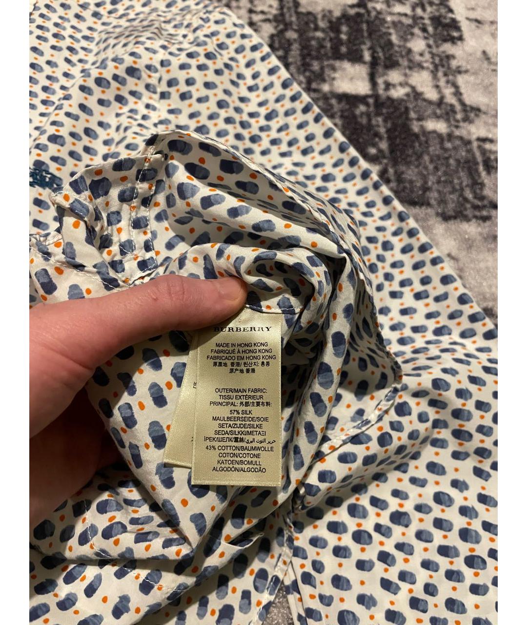 BURBERRY Мульти хлопко-шелковая кэжуал рубашка, фото 7