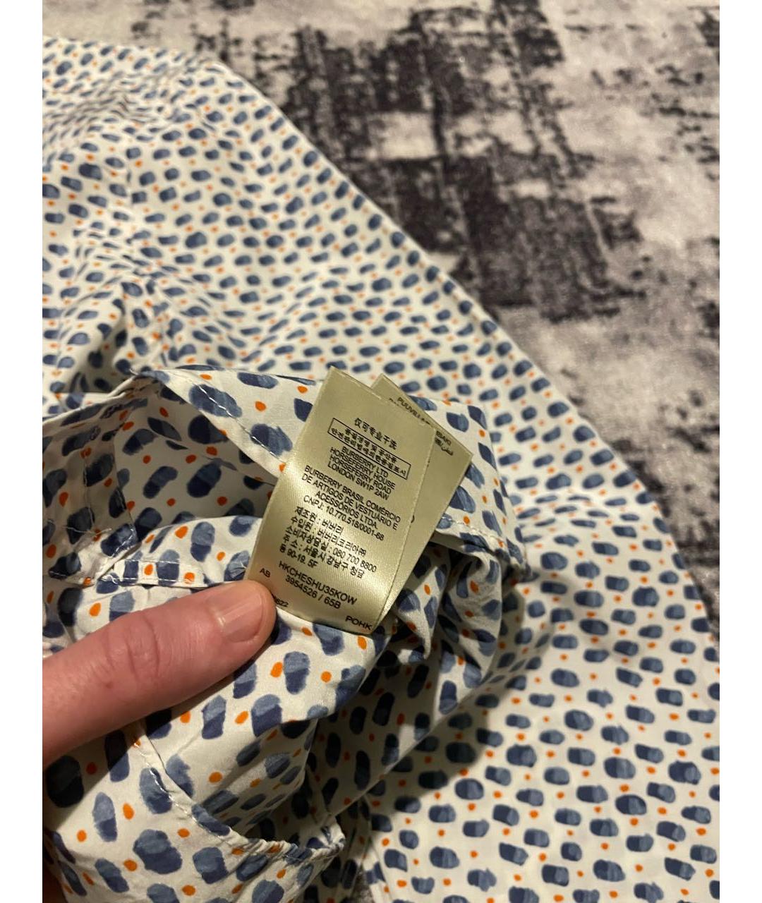 BURBERRY Мульти хлопко-шелковая кэжуал рубашка, фото 8
