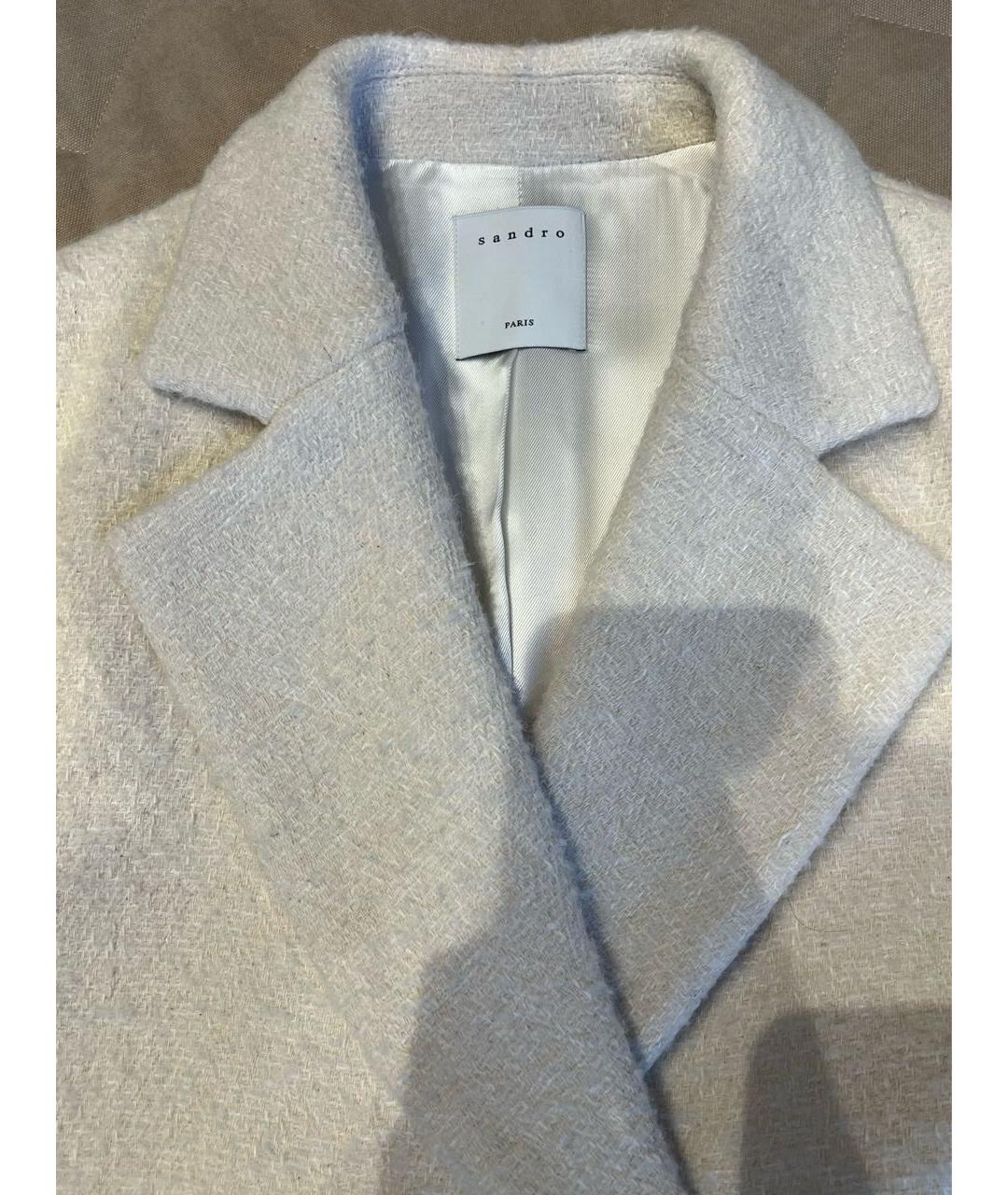 SANDRO Белое вискозное пальто, фото 3