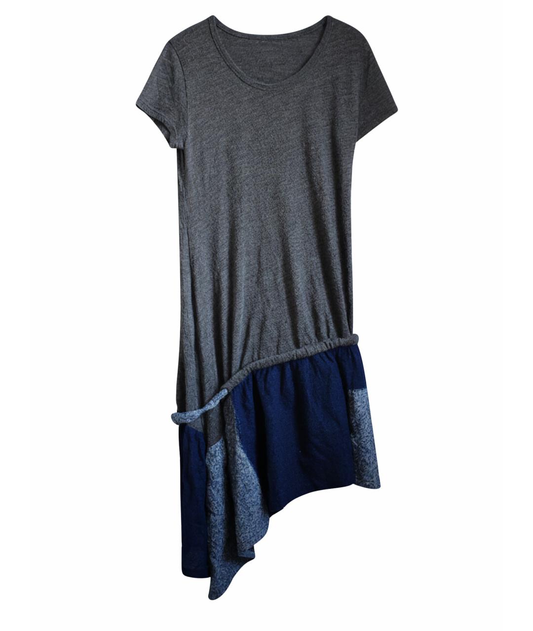 YOHJI YAMAMOTO Серое шерстяное повседневное платье, фото 1