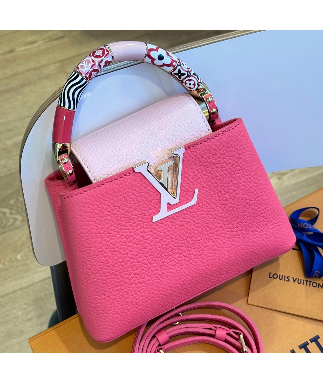 LOUIS VUITTON Розовая кожаная сумка через плечо, фото 7
